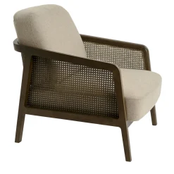 Vienna Lounge Poltrona in noce canaletto beige di Emmanuel Gallina