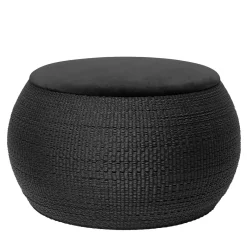 ZERO Pouff Rotondo Medio Nero